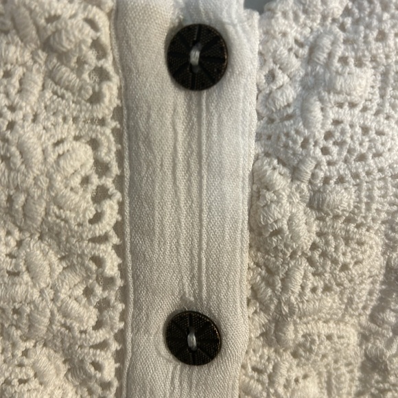 Target Crochet Off-the-Shoulder Romper - Boho, White, Flowy, Lined, Plus Size XL - Picture 4 of 8